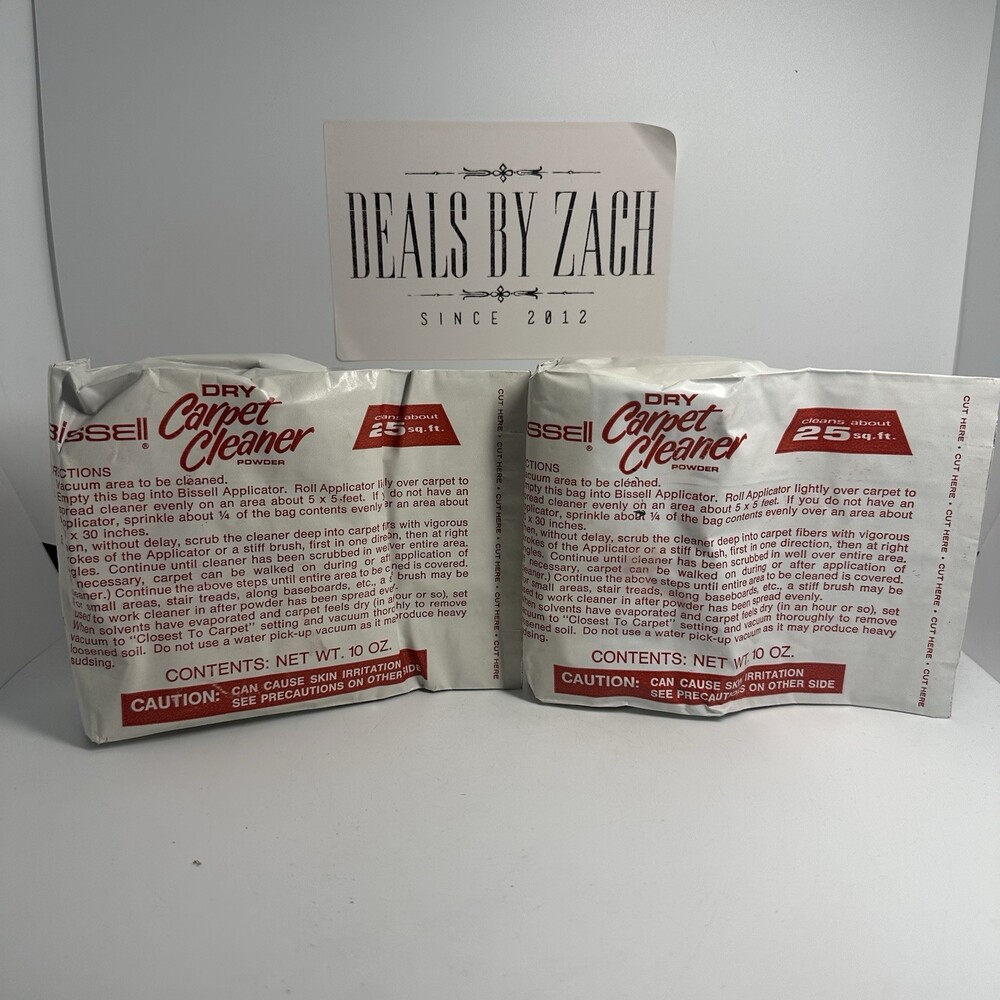 Vintage Lot of 2 Packs of Bissell Dry Carpet Cleaner Powder 10oz Each NOS